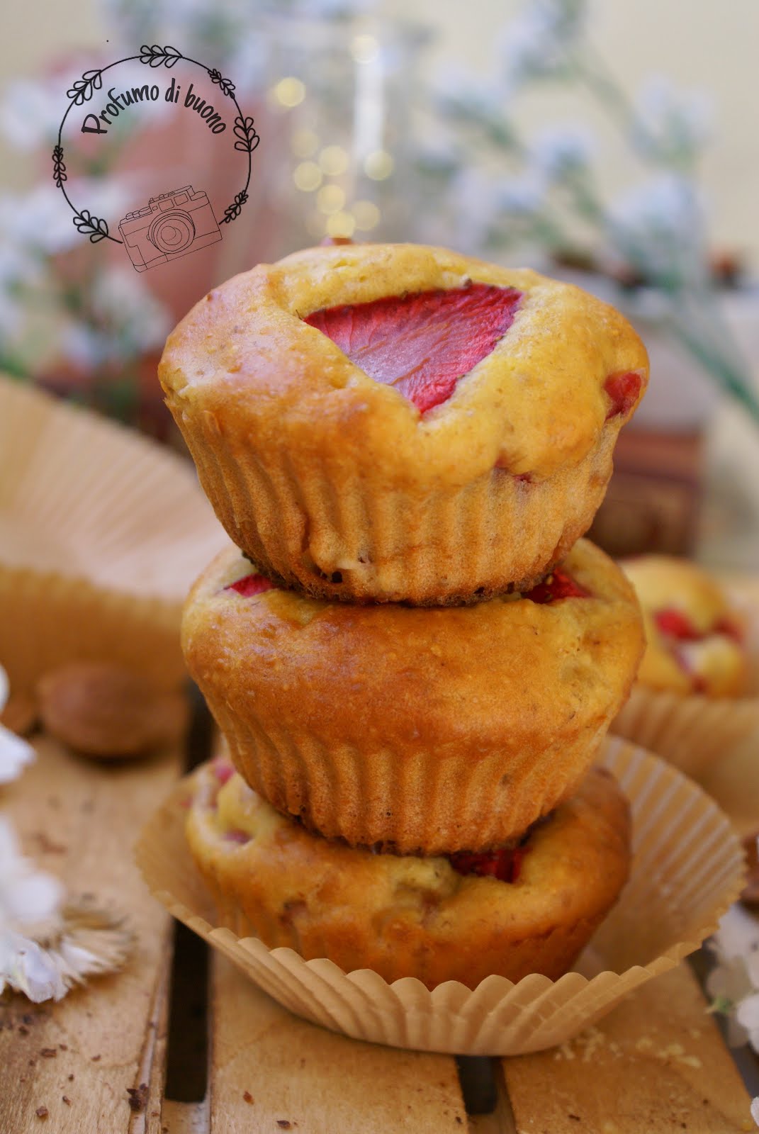 Muffin di avena con fragole senza glutine