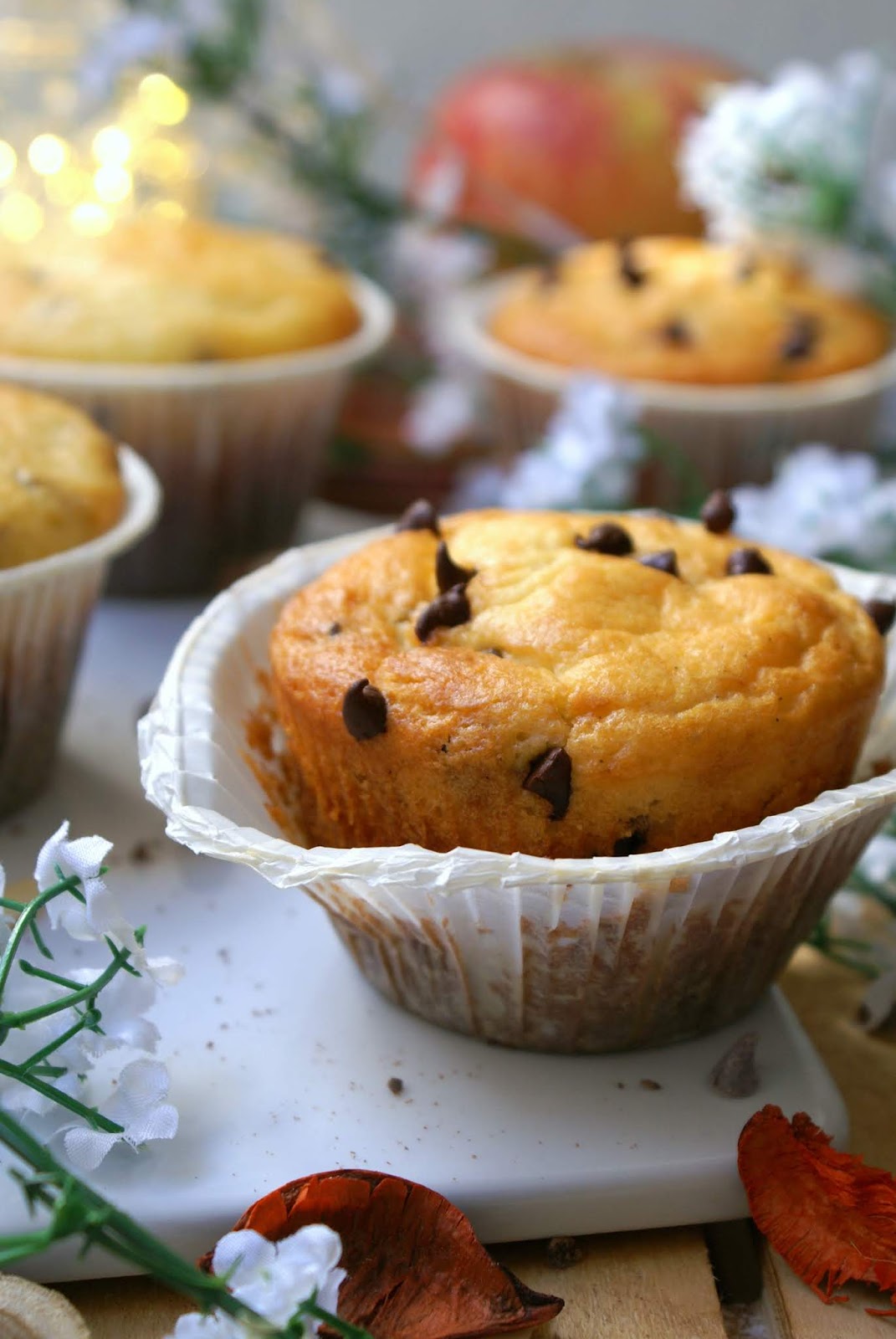 Muffin allo yogurt senza glutine con gocce di cioccolato